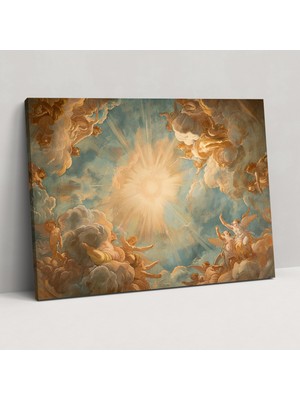 Popcas  Barok Ev Dekorasyonu Kanvas Tablo Göksel Barok Tarzı Duvar Sanatı