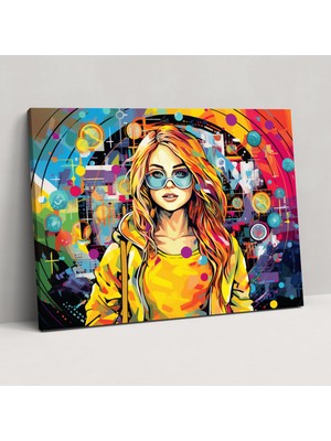 Popcas  Blockchain Temalı Dekoratif Tablo - Blockchain Sembolleri ile Modern Ev Dekorasyonu