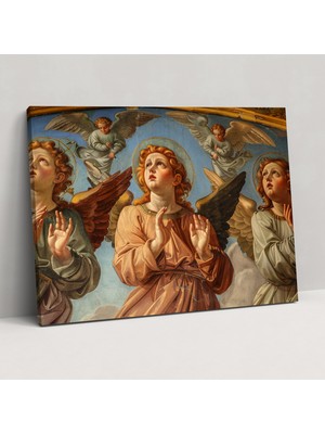 Popcas  Rönesans Kanvas Tablo Melek Teması Klasik Duvar Dekorasyonu