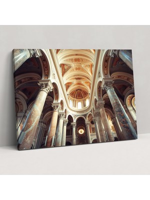 Popcas  Rönesans Katedrali Iç Mekan Dekoratif Tablo / Duvar Sanatı / Kanvas Duvar Tablosu