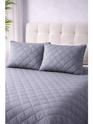 Lila Moon % 100 Pamuklu Kapitone Yastık Koruyucu Alez (2'li)