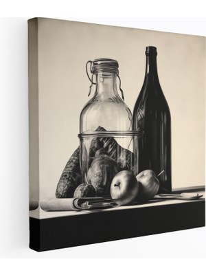 Popcas  Natürmort Klasik Koleksiyonu Duvar Sanatı Kömür Çizimi