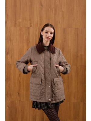 Hope And Me Premium Nubuk Kadife Yaka Detaylı Astarlı Mont