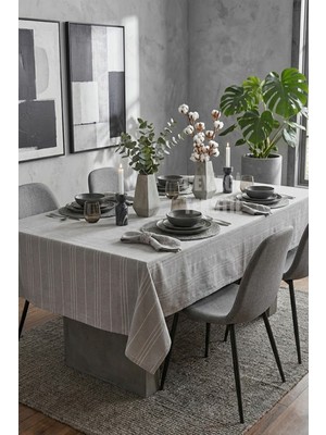 Çt Çeyizci Tekstil Pamuk Çizgili Masa Örtüsü 160X220CM Pamuk Masa Örtüsü Çizgili