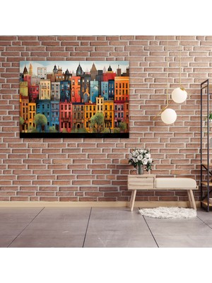 Popcas  Harlem Kahverengi Taş Duvar Sanatı - Kahverengi Taş Duvar Sanatı Kanvas Neşeli