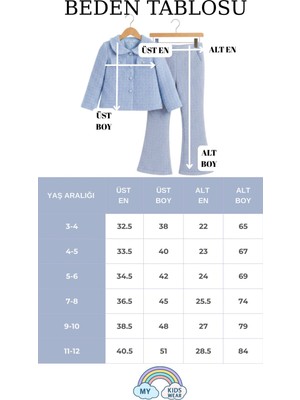 My Kids Wear Kız Çocuk Bayramlık Tüvit Ceket & Ispanyol Paça Pantolon Takım 12550