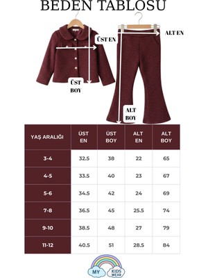 My Kids Wear Kız Çocuk Bayramlık Tüvit Ceket & Ispanyol Paça Pantolon Takım 12548