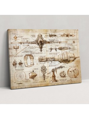 Popcas  Rönesans Tarzı Kanvas Tablo Leonardo Da Vinci Temalı Duvar Sanatı