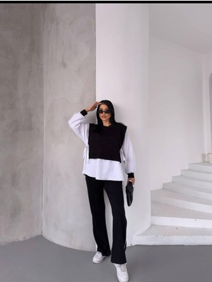 Gala Stil Gala Gömlek Detaylı Kadın Alt-Üst Takım