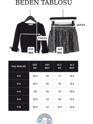 My Kids Wear Kız Çocuk Bayramlık Payet Etekli Takım 12532
