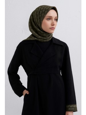 Armine Tivil Saf Ipek Eşarp 9412 - 83 Yeşil Karışık Desen