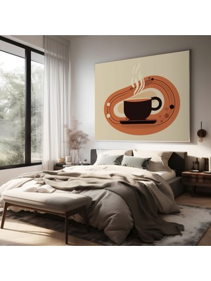 Popcas  Minimalist Renk Paleti Kahve Kanvas Tablo Duvar Dekorasyonu
