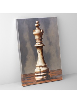 Popcas  Gerçekçi Kanvas Tablo Satranç Parçası Detaylı Dokular