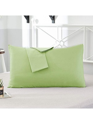 Lila Moon Yeşil Renkli Pamuklu Ranforce Kumaştan Yastık Kılıfı (2ADET)