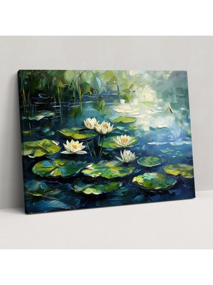 Popcas  Monet Nilüferler Gölü Kanvas Tablo Ev Dekorasyonu