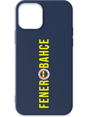 iPhone 13 Uyumlu Fenerbahçe Dikey Yazı Lacivert Silikon Lisanslı Telefon Kılıfı