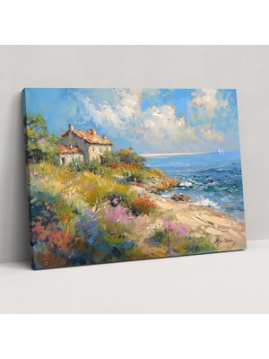 Popcas  Kıyı Manzarası Monet Kanvas Tablo Ev Dekorasyonu