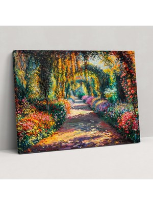 Popcas  Bahçe Claude Monet Kanvas Tablo Ev Dekorasyonu Duvar Sanatı
