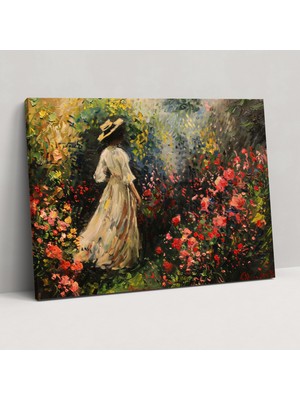 Popcas  Bahçedeki Kadın Claude Monet Kanvas Tablo Duvar Dekorasyonu