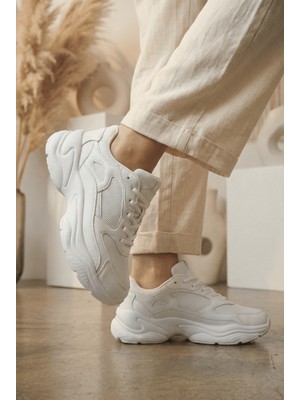 Zerenyus ZRN-152 Premium Ortopedik Beyaz Kadın Sneaker