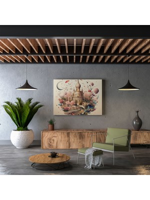 Popcas  Kutsal Kur'an Duvar Dekorasyonu - Kutsal Kur'an Gerçeküstü Sanat Kanvas Tablo Ev Dekorasyonu