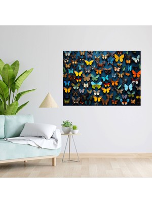 Popcas  Gerçekçi Kelebekler Koleksiyonu Kanvas Dekoratif Tablo