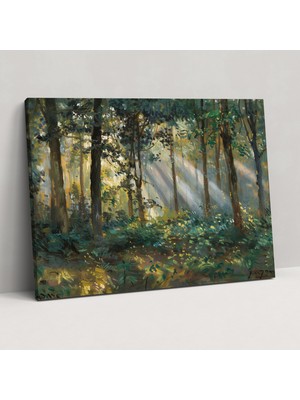 Popcas  Ağaçlar Arasından Güneş Işığı ile Claude Monet Kanvas Tablo Dekoratif Tablo / Duvar Sanatı