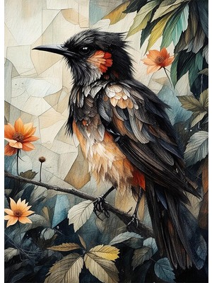 Bedeko Dala Konmuş Minik Kuş Mdf Ahşap Tablo