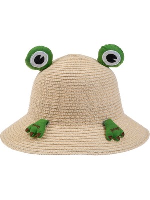 Kitti Bebe Hasır Şapka ( 2-6 Yaş ) Y24700-05 Orta Bej