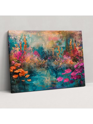 Popcas  Çiçek Açan Bahçe Claude Monet Dekoratif Tablo / Duvar Sanatı / Kanvas Duvar Tablosu