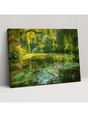 Popcas  Huzurlu Su Bahçesi Claude Monet Dekoratif Tablo / Duvar Sanatı / Kanvas Duvar Tablosu