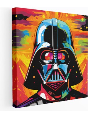 Popcas  Star Wars Temalı Darth Vader Kanvas Tablo Çizgi Roman Stili