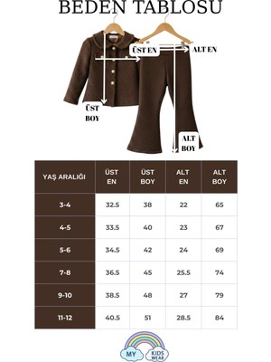 My Kids Wear Kız Çocuk Bayramlık Tüvit Ceket & Ispanyol Paça Pantolon Takım 12551