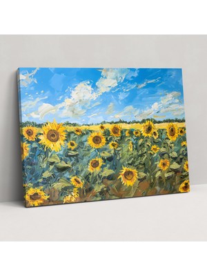 Popcas  Ayçiçeği Tarlası Kanvas Tablo Claude Monet Ev Dekorasyonu