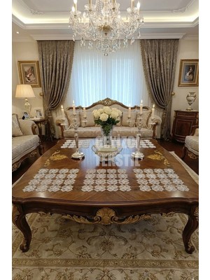 Çt Çeyizci Tekstil 6 Adet Parça Salon Vitrin Peçetesi Sehpa Takımı, Iğne Oyası Peçete 6lı