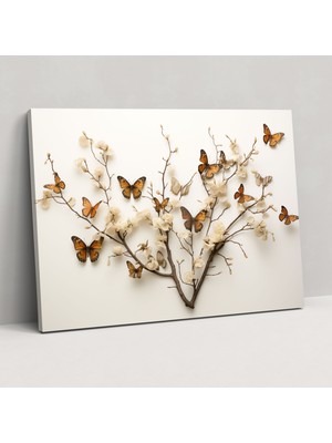 Popcas  Gerçekçi Kelebekler Fotoğraf Kolleksiyonu Dal Duvar Dekorasyonu Huzurlu Duvar Sanatı