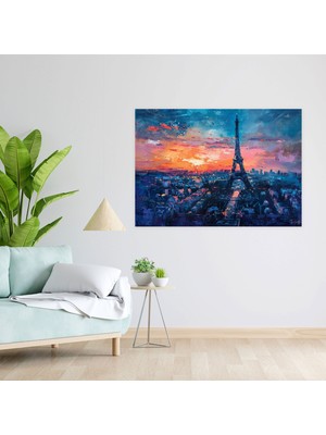 Popcas  Izlenimci Claude Monet Kanvas Tablo Eiffel Kulesi Duvar Dekorasyonu