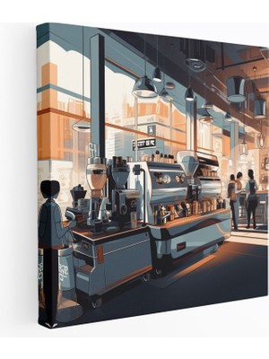 Popcas  Modern Kahve Dükkanı Dekoratif Tablo / Duvar Sanatı / Kanvas Duvar Tablosu
