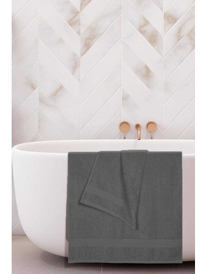 Mira Home 2 Li Banyo Havlu Takımı %100 Pamuklu Dry Antrasit