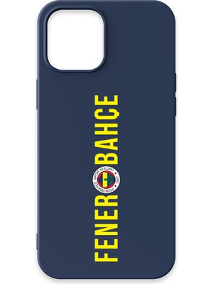 iPhone 12 Pro Uyumlu Fenerbahçe Dikey Yazı Lacivert Silikon Lisanslı Telefon Kılıfı