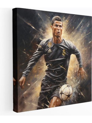 Popcas  Cristiano Ronaldo Duvar Sanatı Gerçekçi Yağlı Boyama Kanvas Tablo Ev Dekorasyonu