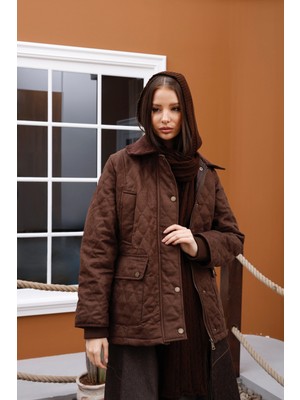 Hope And Me Premium Nubuk Kadife Yaka Detaylı Astarlı Mont