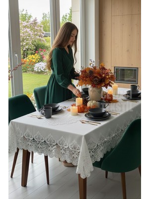 Çt Çeyizci Tekstil 12 Kişilik Masa Örtüsü Takımı, Masa Seti 12 Kişilik 26 Parça 160X220CM