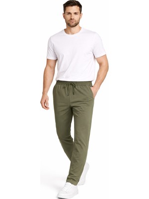 We&Me Erkek Slim Fit Likralı Rahat Kesim Lastikli Bel Bağcıklı Günlük Pantolon – Esnek, Hafif ve Konforlu