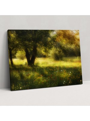 Popcas  Güneş Işığında Parlayan Çayır Kanvas Tablo Claude Monet Duvar Sanatı Ev Dekorasyonu