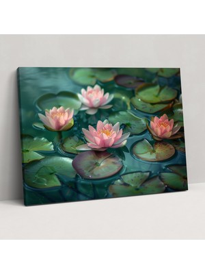 Popcas  Claude Monet Nilüferleri Kanvas Tablo Dekoratif Tablo / Duvar Sanatı / Kanvas Duvar Tablosu