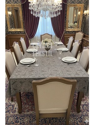 Çt Çeyizci Tekstil Fransız Dantelli Ottoman Model Tek Masa Örtüsü 160X230CM