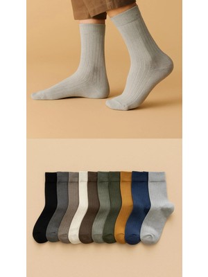 10 Çift Renkli Mevsimlik Çorap Unisex