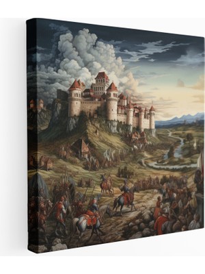 Popcas  Rönesans Kale Kuşatması Kanvas Tablo