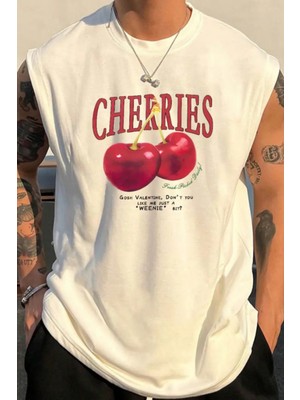 Tarz Cool Erkek Oversize Bisiklet Yaka Baskılı T-Shirt